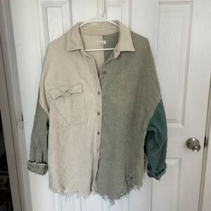 Oversized Corduroy Shacked Colorblock